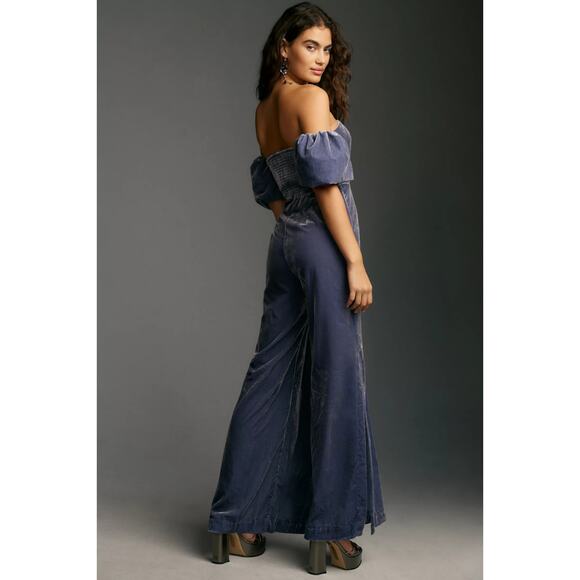 NEW Anthropologie The Femme Velvet Jumpsuit - Picture 2 of 4